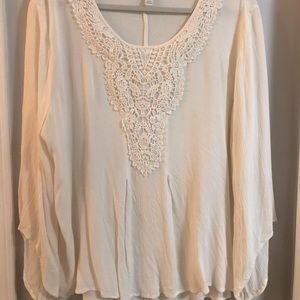 Boho style blouse in cream XL